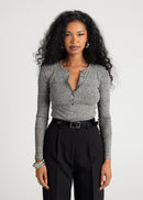 Pull Reese Henley Long Sleeve Débardeur - Grey