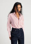 Chemise The Boyfriend Oversized - Red & White Stripes