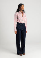 The Boyfriend Oversized Shirt - Red & White Stripes