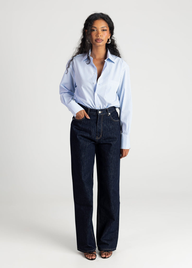 Chemise The Boyfriend Oversized - Blue & White Stripes