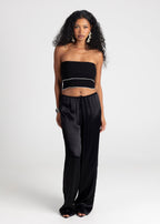 Giselle Knitted Bandeau Top - Black