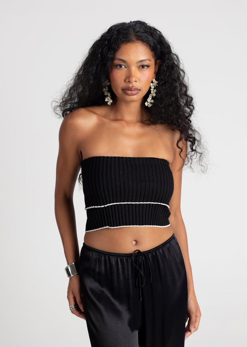 Top Giselle Bandeau Knitted - Black