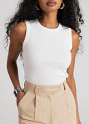 Top Kurt High-Neck Tank - White