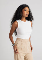 Kurt High-Neck Tank Top - White