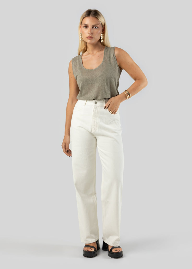 Top Linen Tank - Green