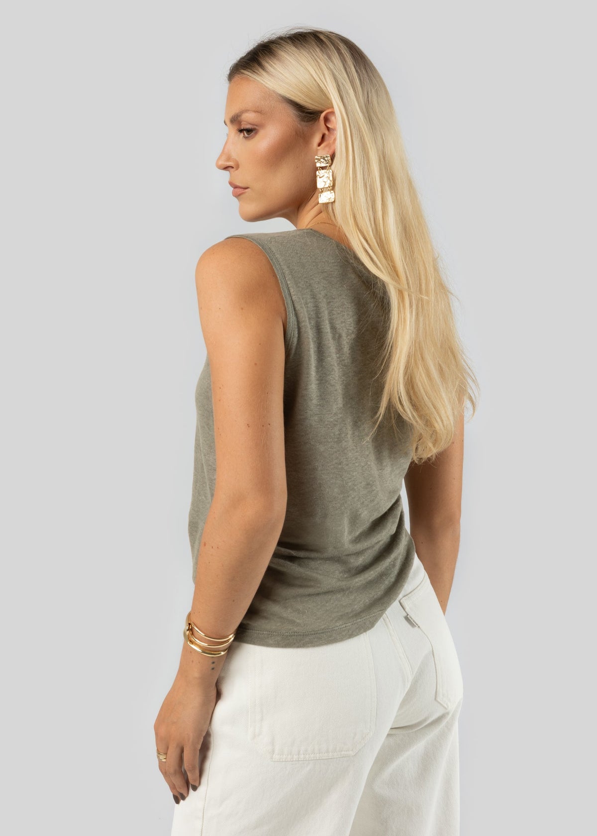 Linen Tank Top - Green