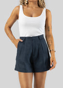 Short Hannah Linen - Navy Blue