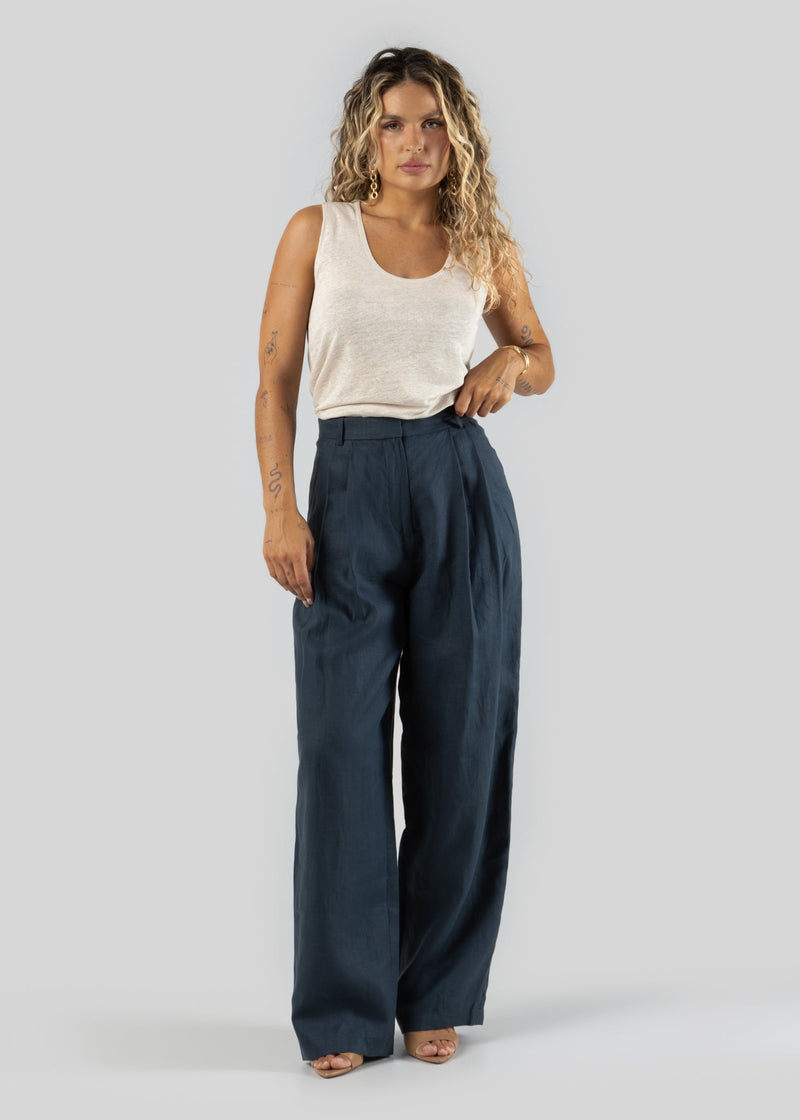 Top Linen Tank - Beige