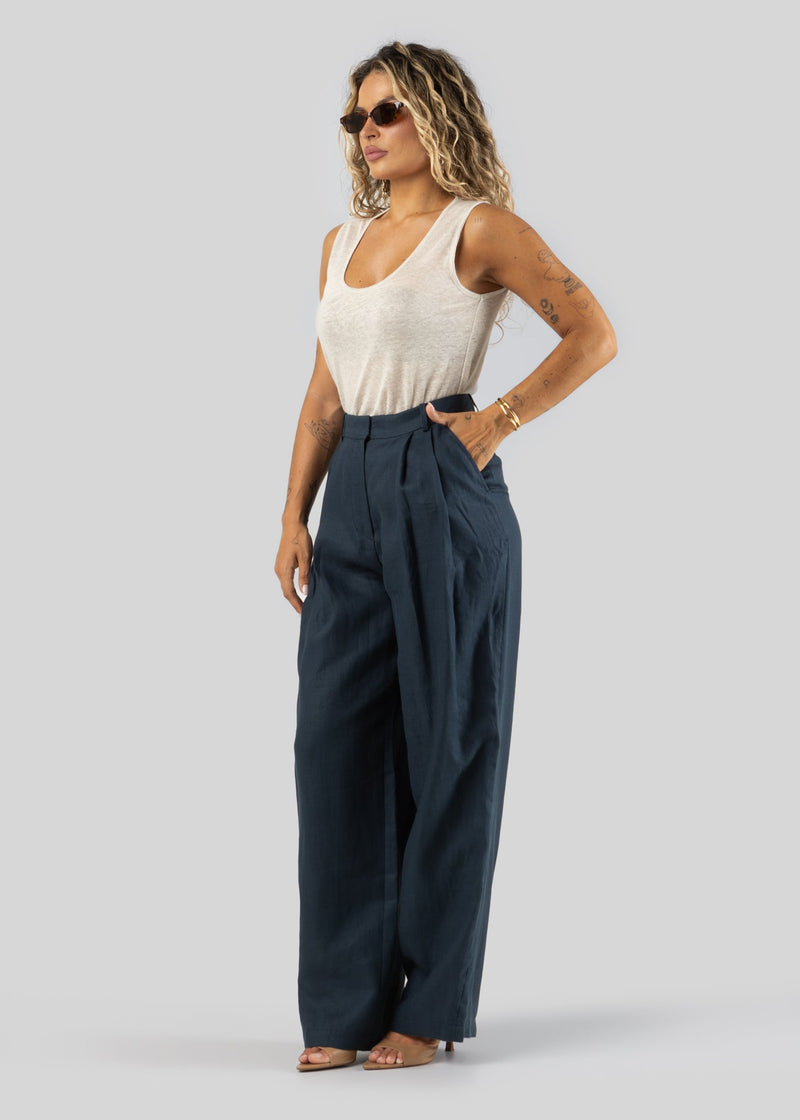 Top Linen Tank - Beige