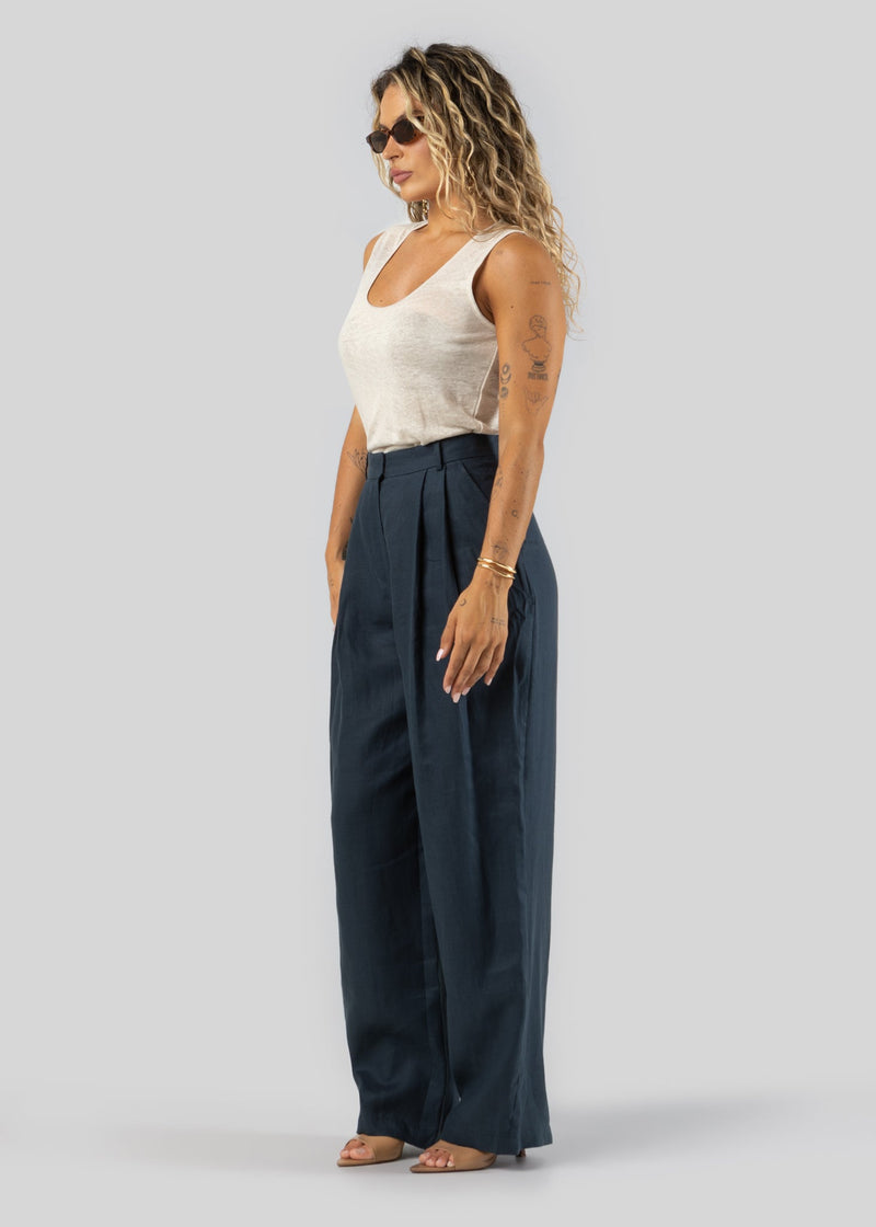 Top Linen Tank - Beige