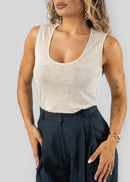 Top Linen Tank - Beige