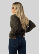 Pull Henry Wool & Cashmere Sweater - Olive Green