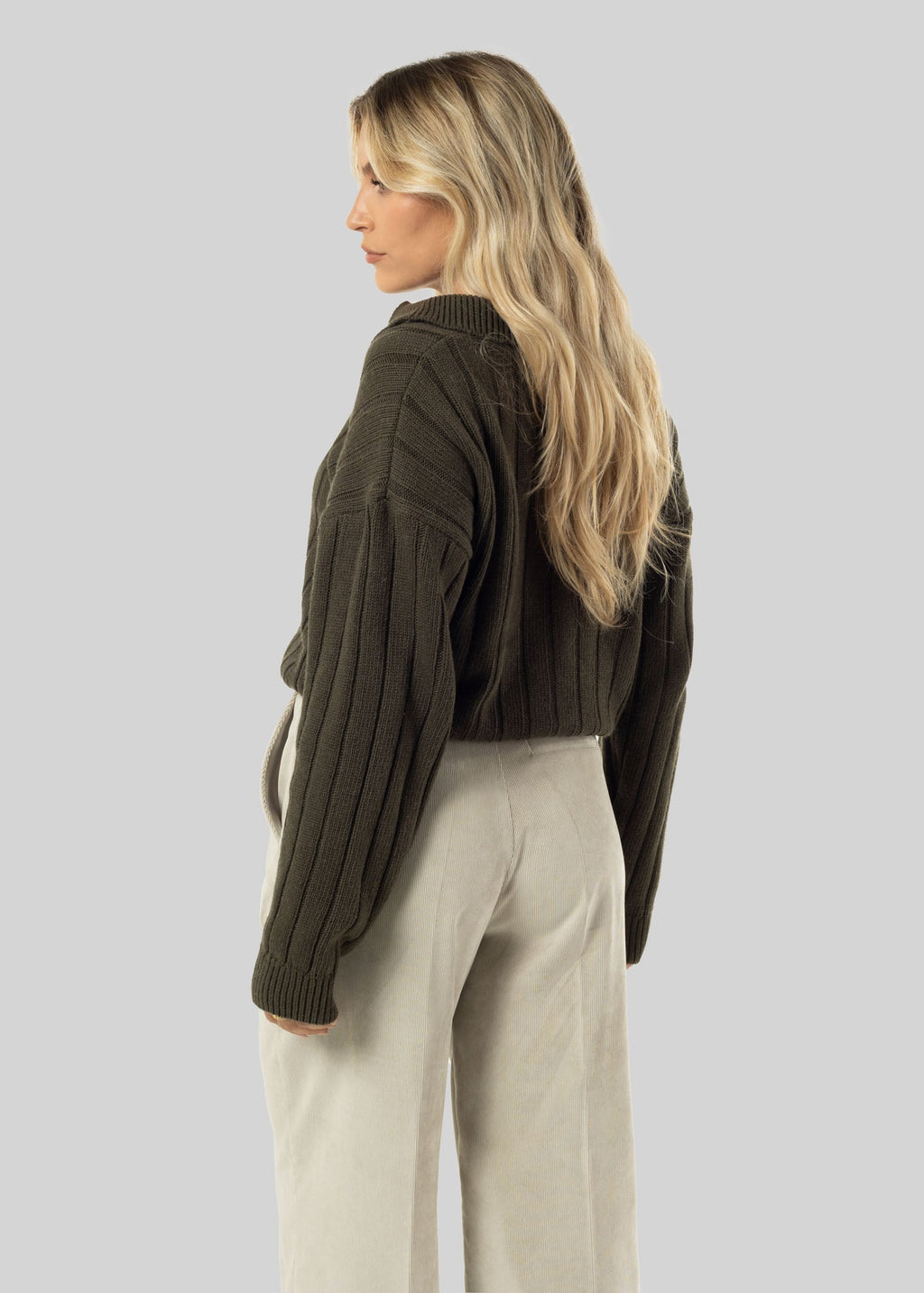 Henry Wool & Cashmere Jumper - Olive Green