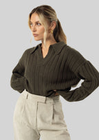 Henry Wool & Cashmere Jumper - Olive Green