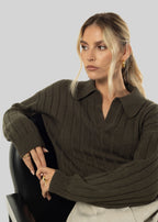 Henry Wool & Cashmere Jumper - Olive Green