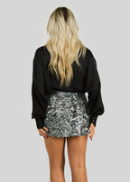 Falda Alix Sequins Wrap Mini