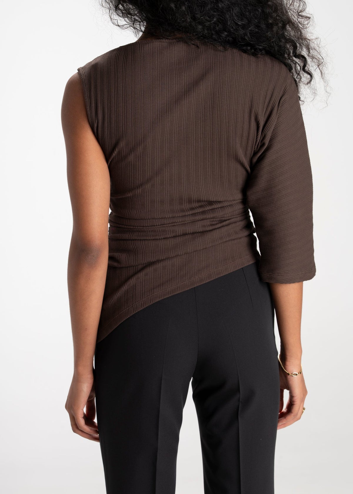 Top Espresso One Sleeve Asymmetric