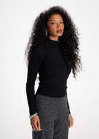 Maglione a Collo Medio 2Nd Skin Knitted - Nero