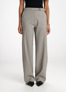 Pantalon Rush Mid-Waist Checked Wool Tailored Trousers
