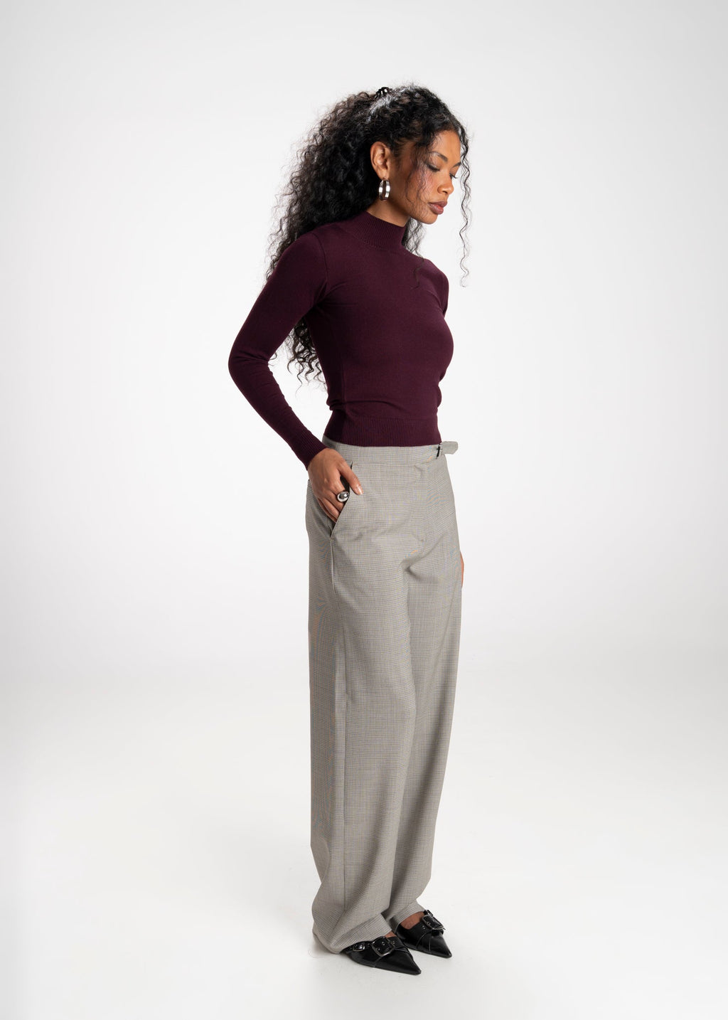 Pull 2Nd Skin Knitted Mid-Neck - Bordeaux