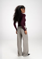Pull 2Nd Skin Knitted Mid-Neck - Bordeaux