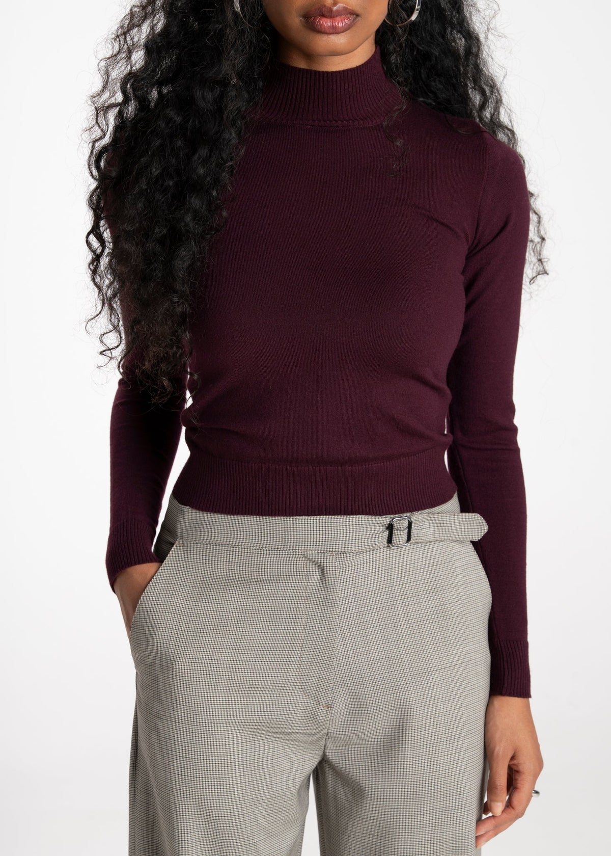 Pull 2Nd Skin Knitted Mid-Neck - Bordeaux