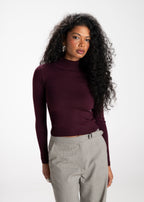 Pull 2Nd Skin Knitted Mid-Neck - Bordeaux