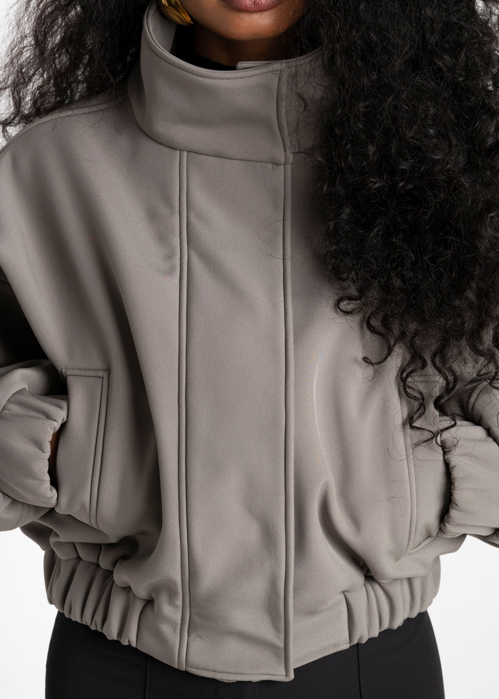 Bomber Arctic High Neck Oversized - Sage Green
