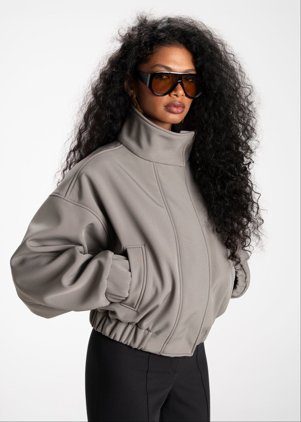 Bomber Arctic High Neck Oversized - Sage Green