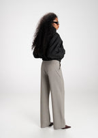 Arctic High-Neck Oversized Bomber Jacket - Black