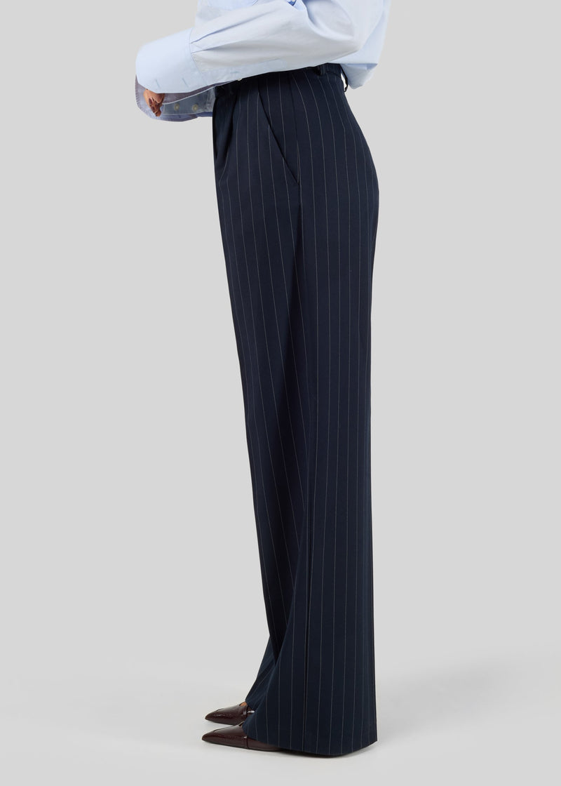 Pantalon Jagger Pinstripe Tailored Trousers - Navy