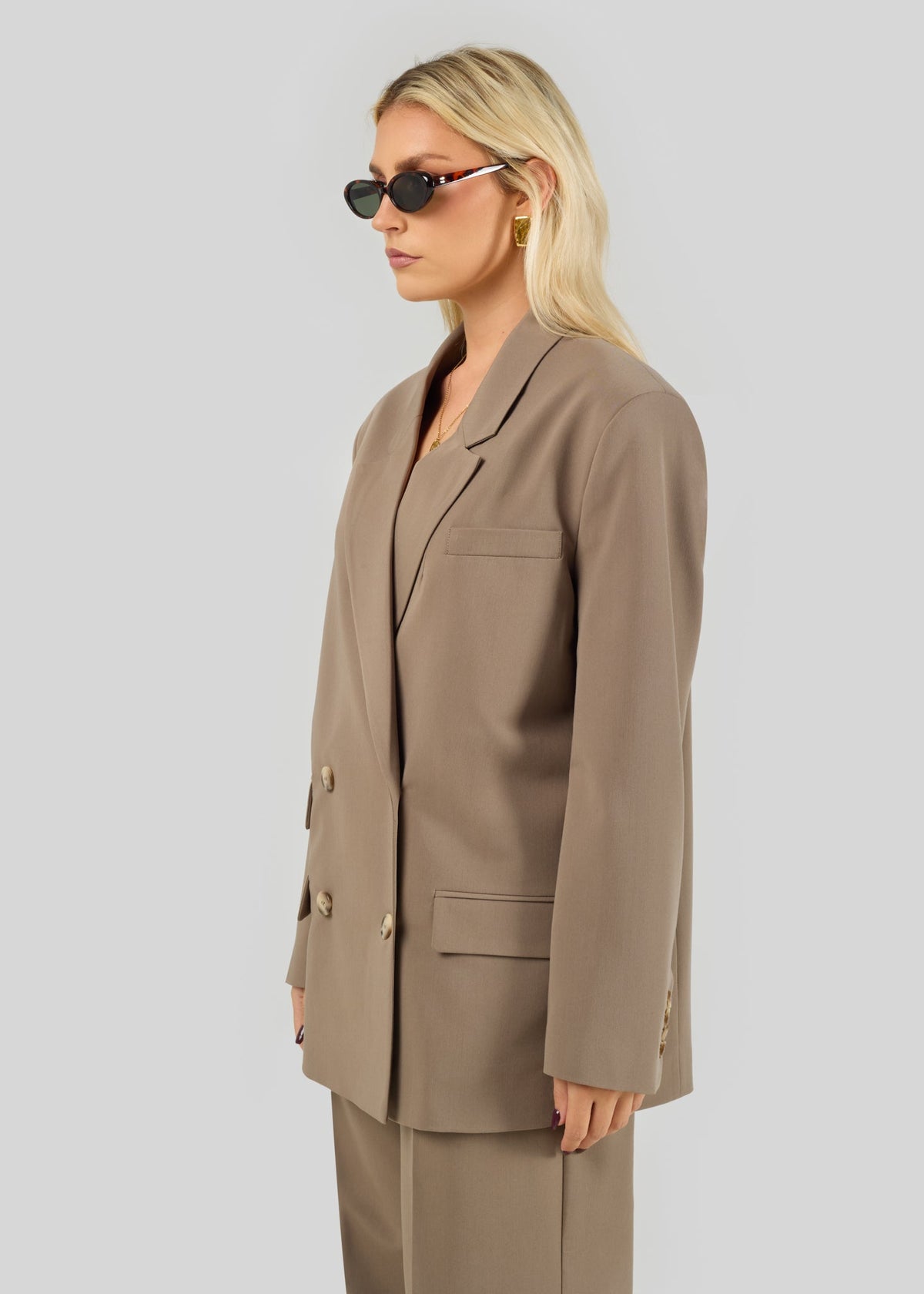 Dobbeltradet Jagger Blazer Taupe