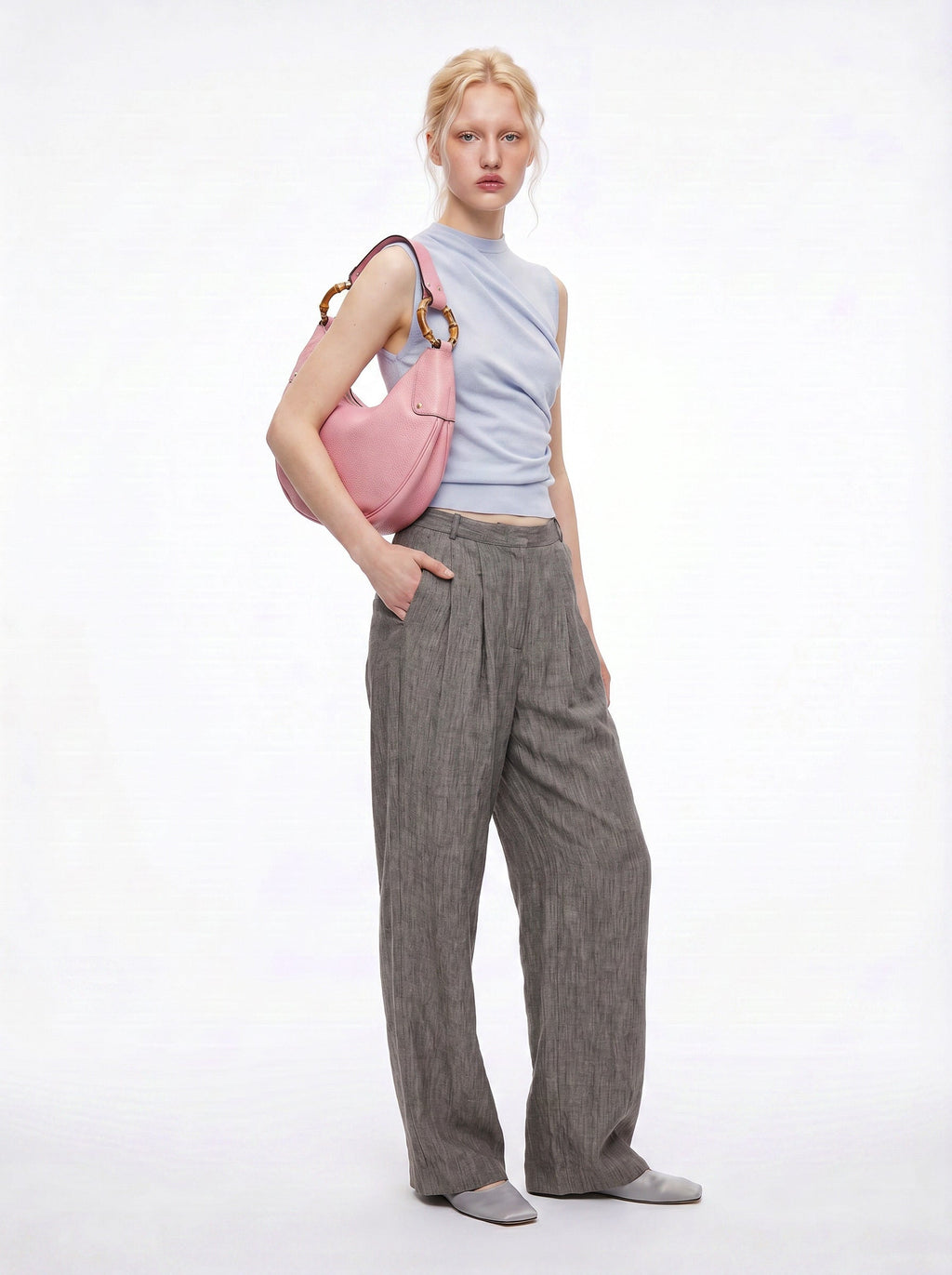 Gucci Hobo Bambú Rosa
