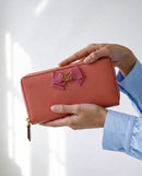 Gucci Pink Leather Wallet With Gg Bow