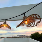 Wavy - E27 Wired String Light - Rattan - Beige