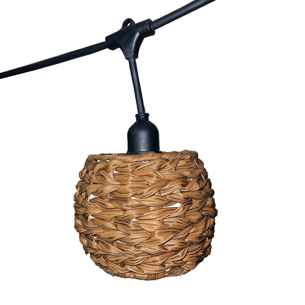 Pine - Wired String Light E27 - Polyrattan - Brown