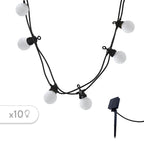Guirlande lumineuse solaire 10 globes blanc chaud LED PARTY MILKY SOLAR 5.70m 8 modes - REDDECO.com