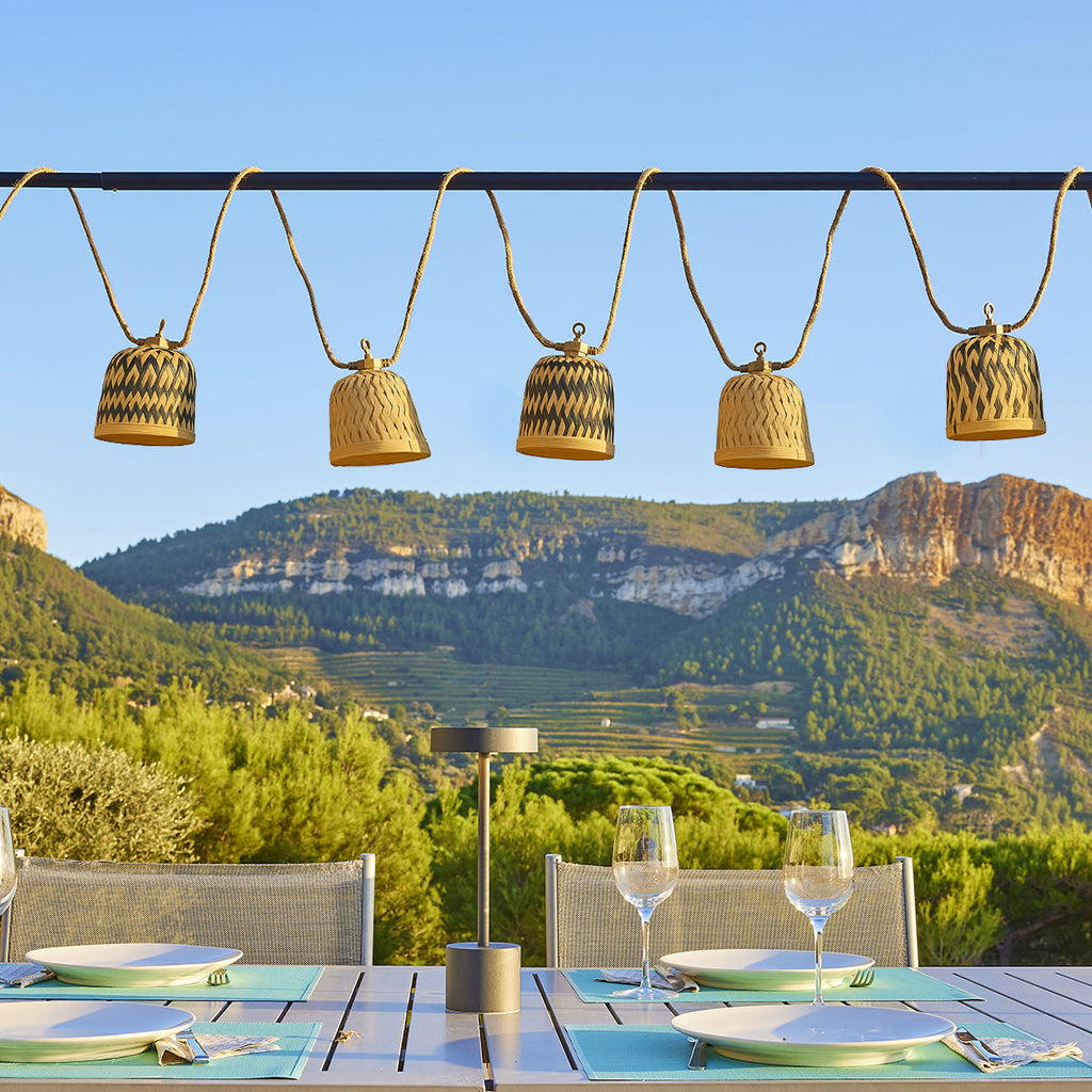 Lina - Hybrid Solar Garland - Bamboo - Beige