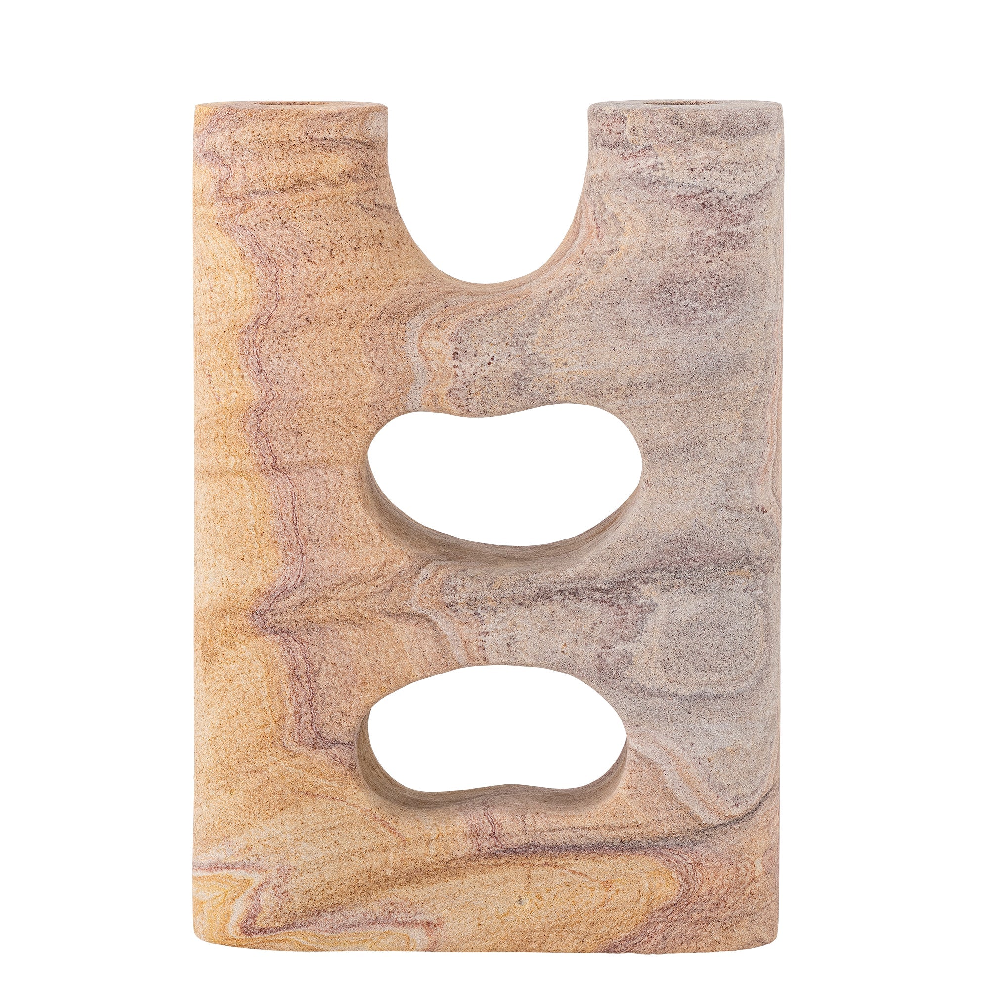 Lodi - Set of 2 Candle Holders - Natural - Sandstone
