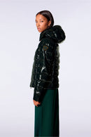 Doudoune légère ajustée en nylon glossy France Bright Dark Forest