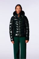 Doudoune légère ajustée en nylon glossy France Bright Dark Forest