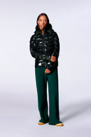 Doudoune légère ajustée en nylon glossy France Bright Dark Forest