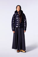 Doudoune légère ajustée en nylon glossy France Bright Dark Night