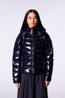 Doudoune légère ajustée en nylon glossy France Bright Dark Night