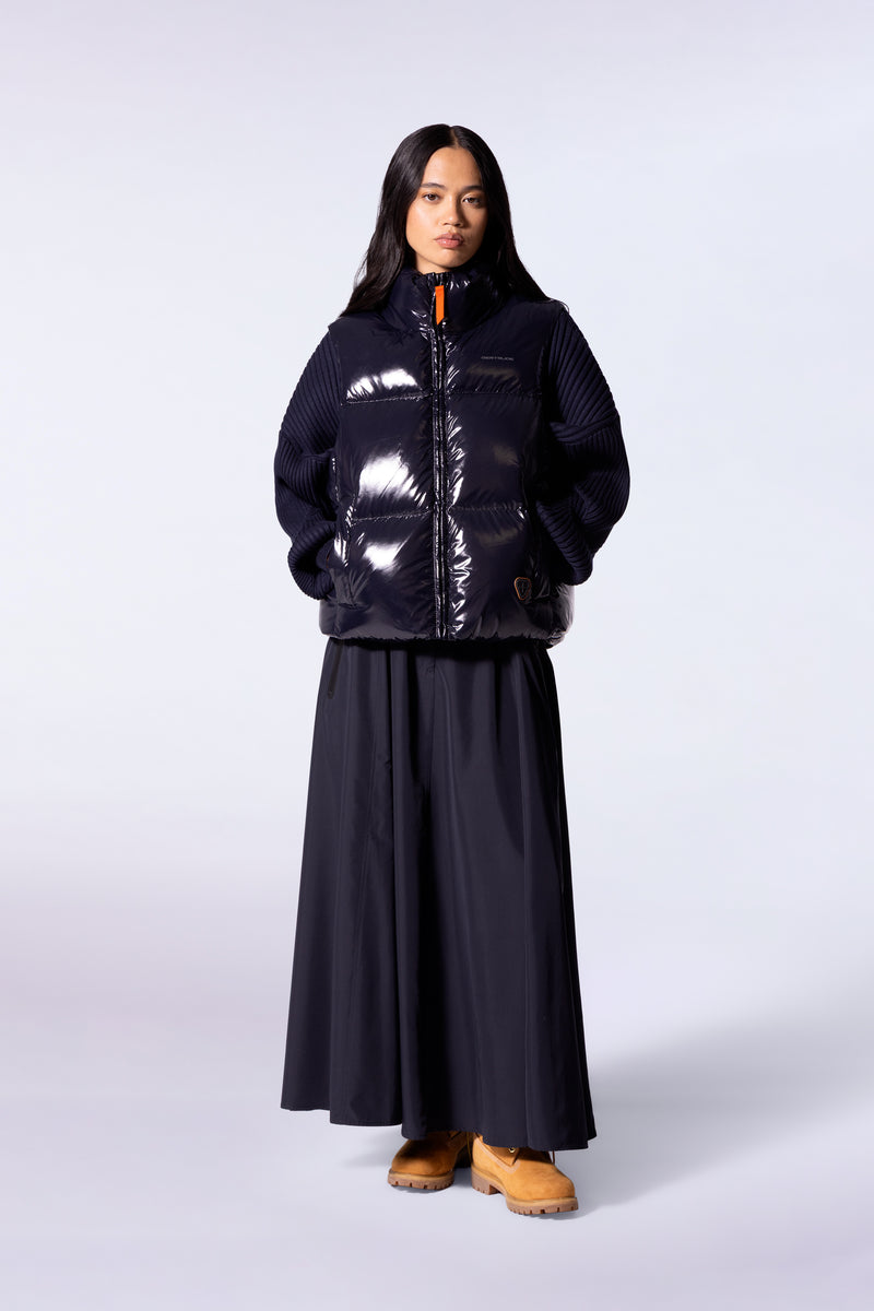 Doudoune puffy brillante sans manches Galilée