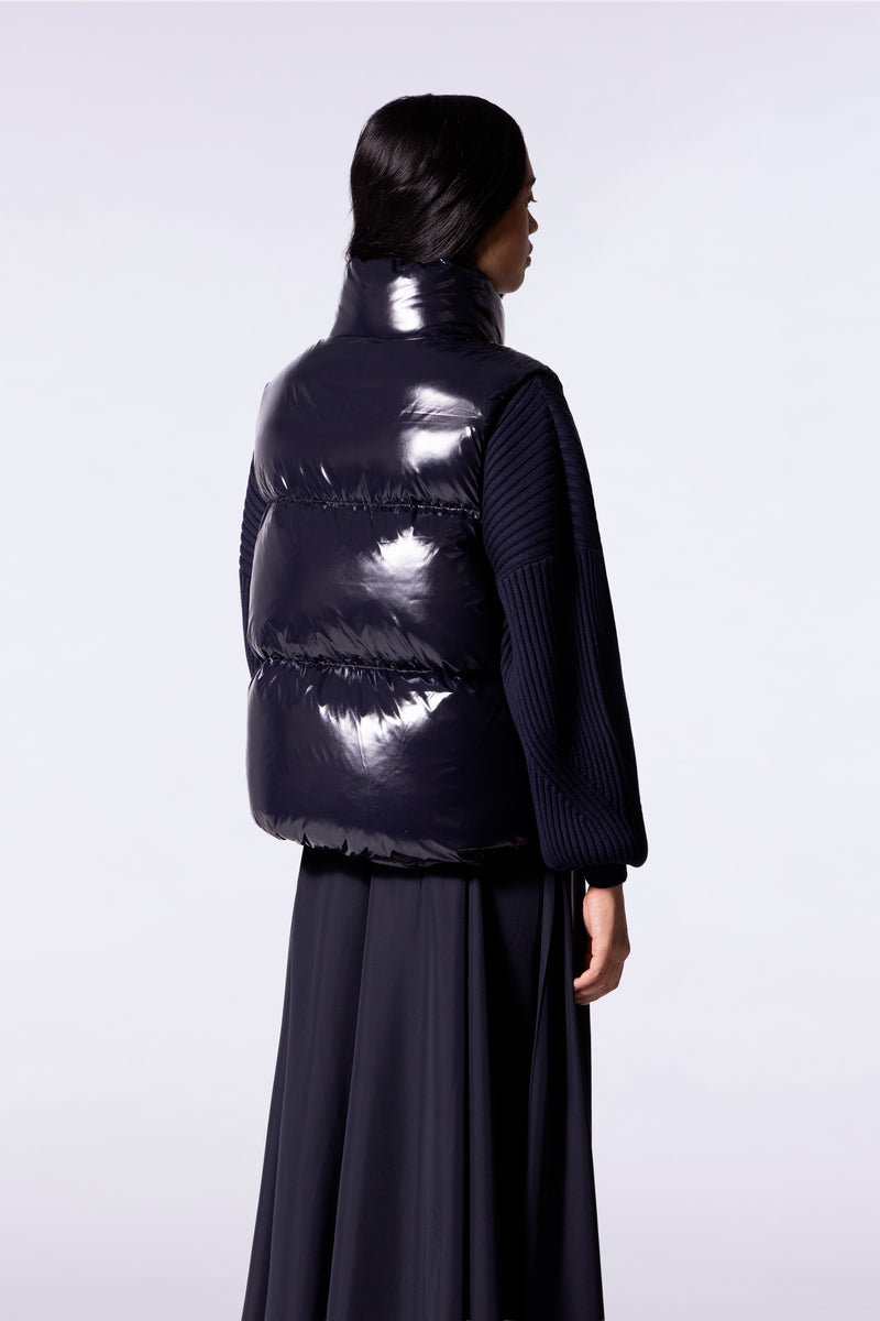 Doudoune puffy brillante sans manches Galilée