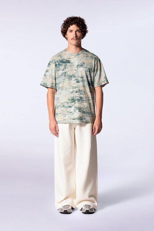 T-shirt en coton avec print graphique Leonce Calcaire