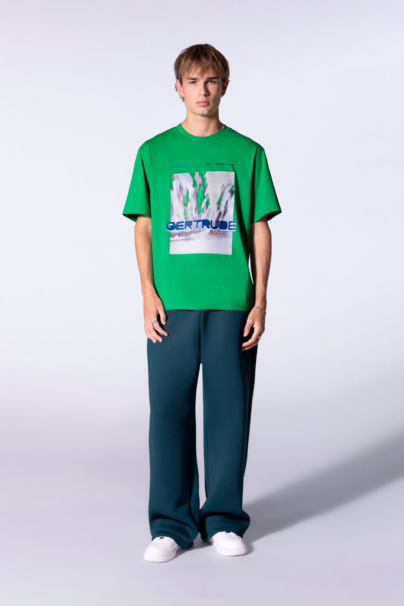 Cotton T-shirt with Leonce Water graphic pattern