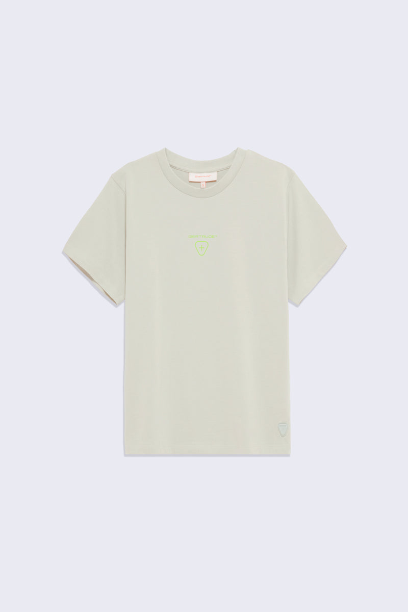 Cotton T-shirt with contrasting Leopoldine Chrome print