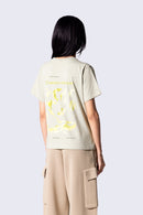 Cotton T-shirt with contrasting Leopoldine Chrome print